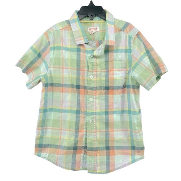 Cat & Jack Boy’s Plaid Short Sleeve 100% Cotton Button-Up Shirt – Size 6/7 - Picture 8 of 8